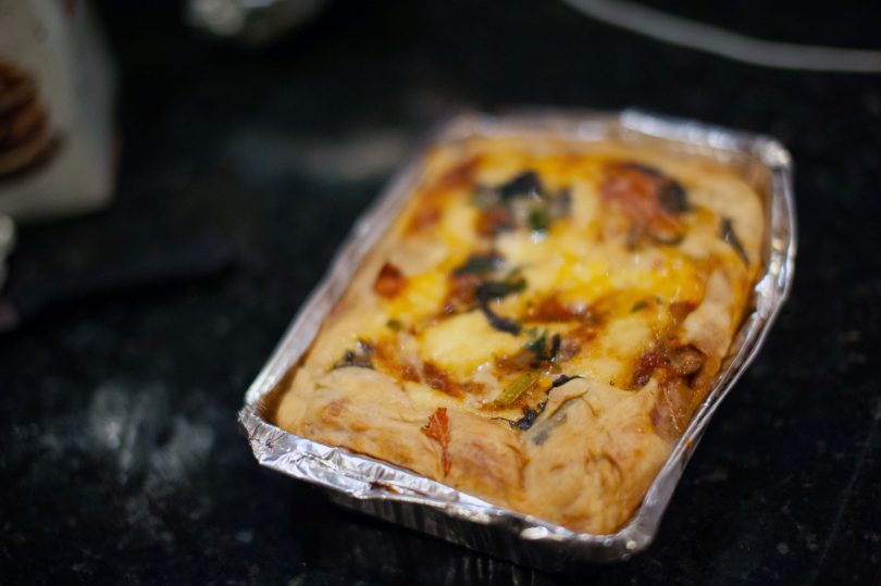 Lentil and mushroom lasagne