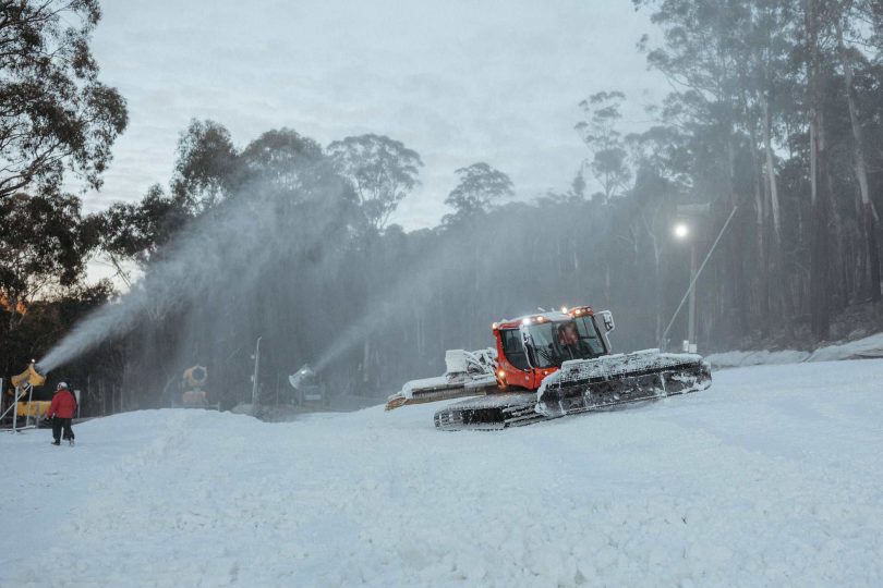 Snow making and grooming at Corin Forest