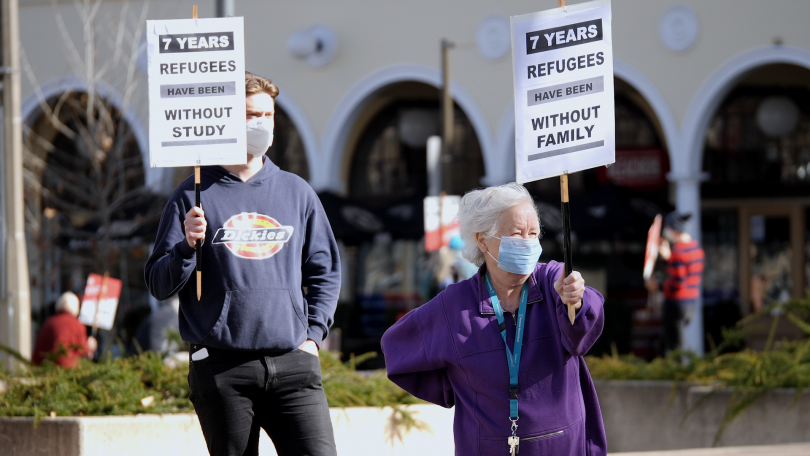 Refugee Action Campaign protestors