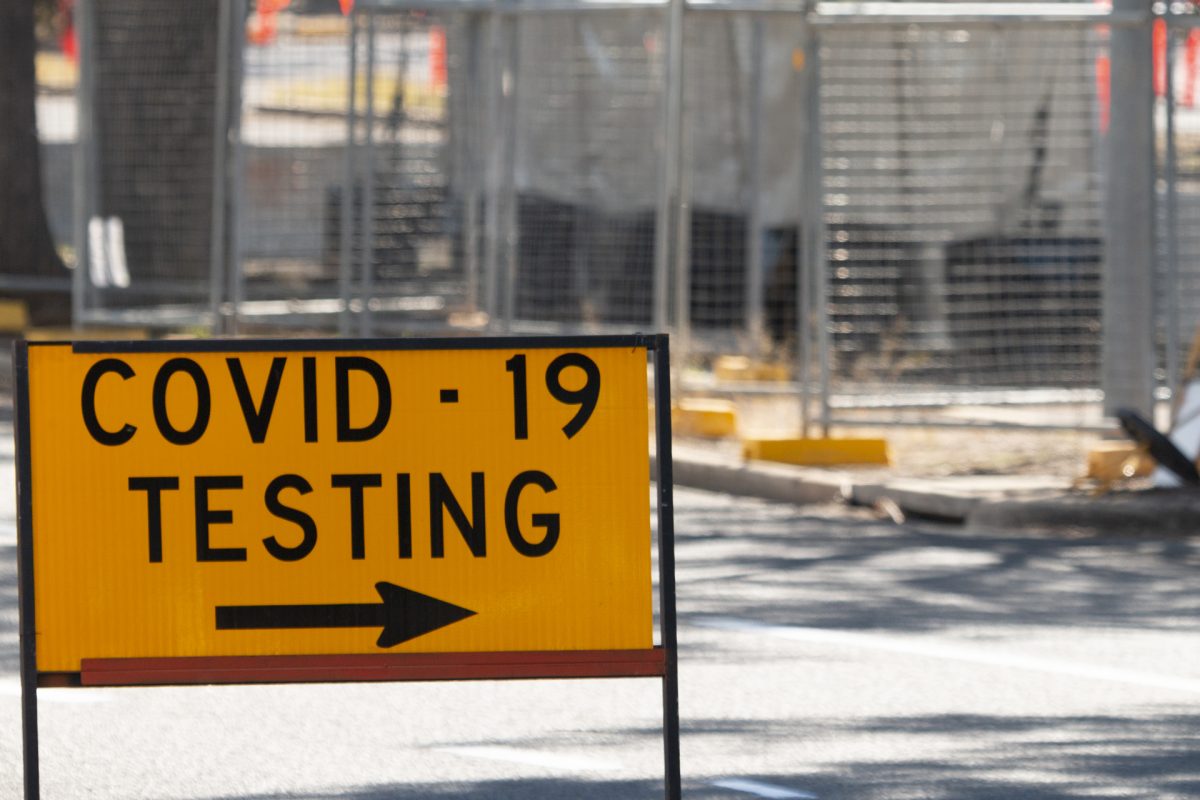 COVID testing sign