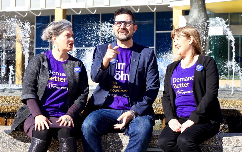 Candidates for the seat of Kurrajong, from left, Peta Swarbrick, Tim Bohm and Therese Faulkner.