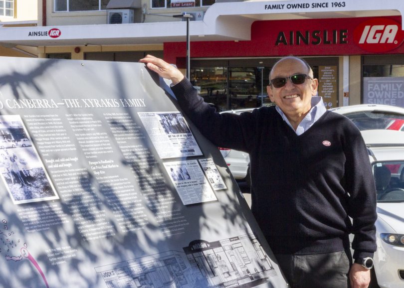 Manuel Xyrakis standing outside Ainslie IGA supermarket.