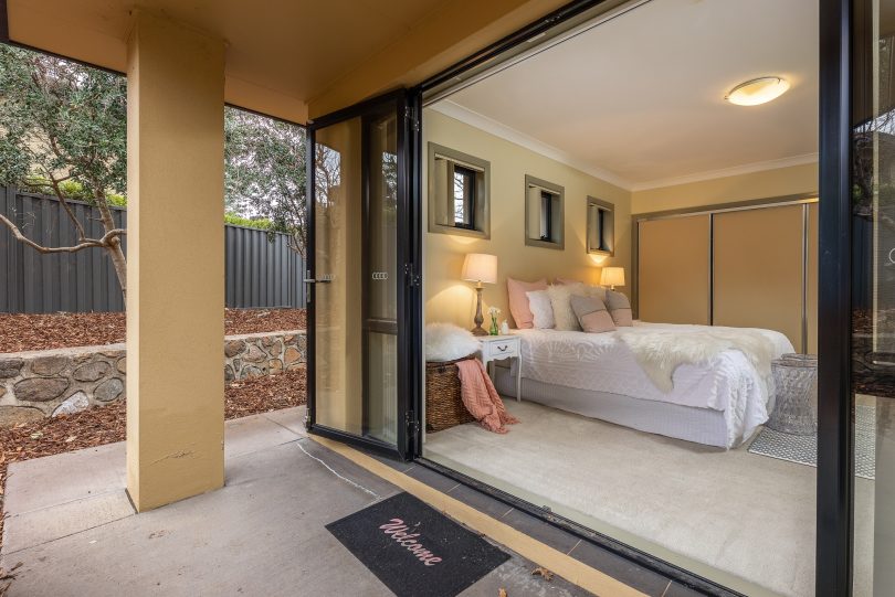 The master suite has an alfresco undercover outdoor area