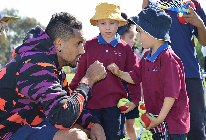 Nick Kyrgios with children