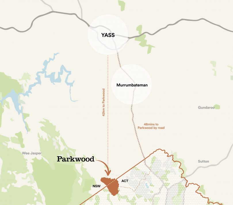 Map of ACT-NSW border