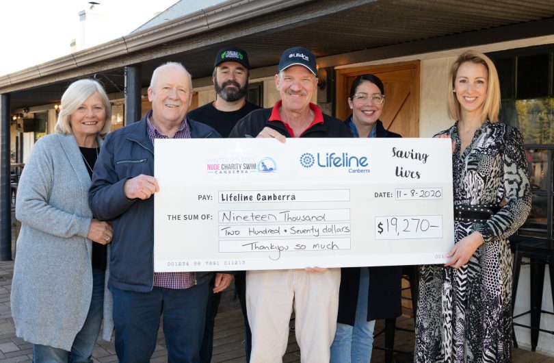 Cheque presentation of $19,270 from Winter Solstice Swim