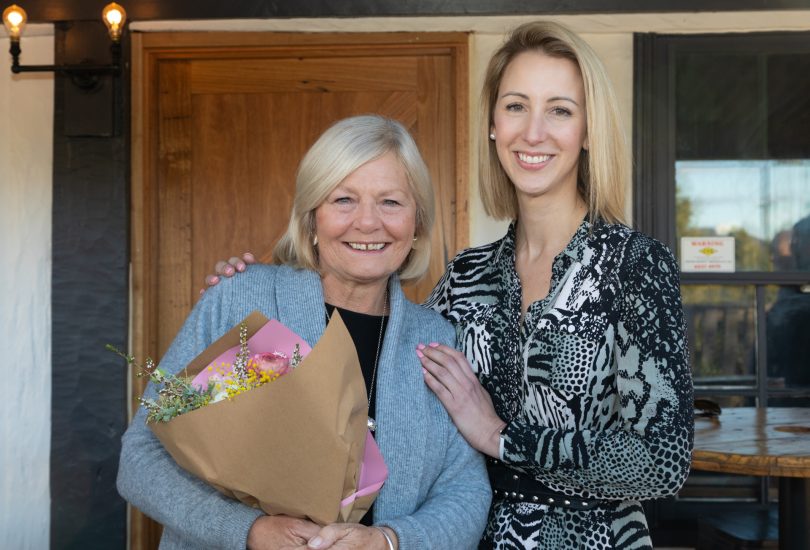 Gwenda Lindeman and Lifeline Canberra CEO Carrie Leeson.