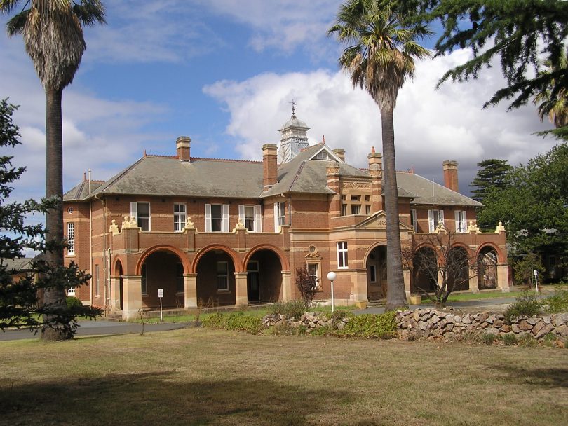 Exterior of the former Kenmore Hospital's main administrative building in Goulburn.