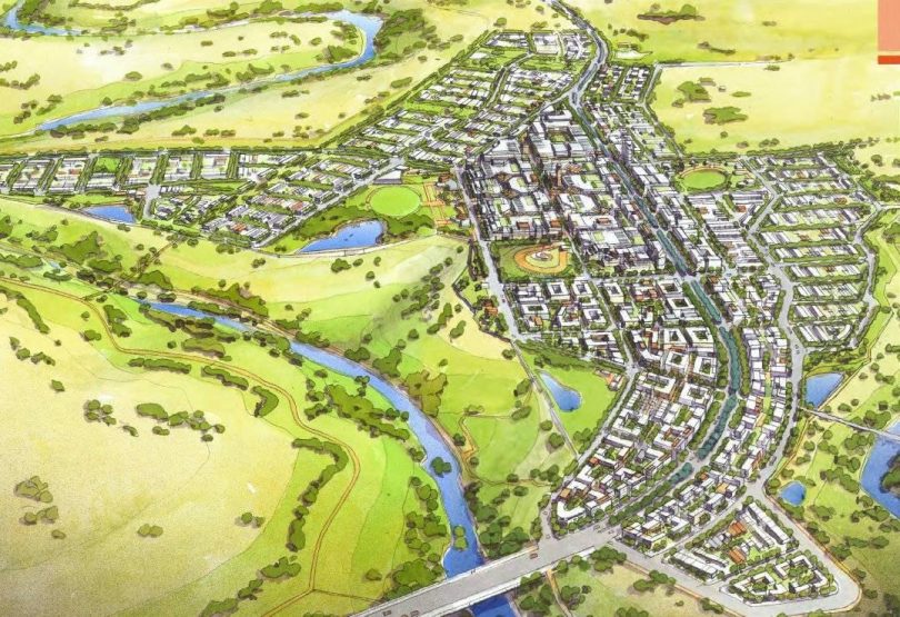 Artist's impression of the Molonglo Town Centre