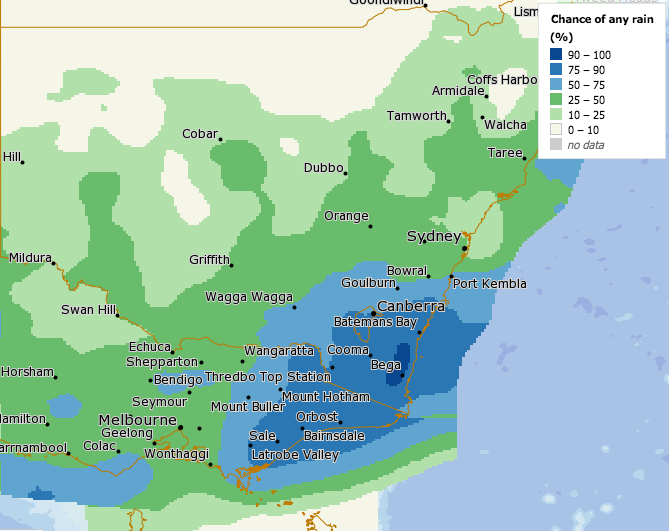 The forecast for Saturday 