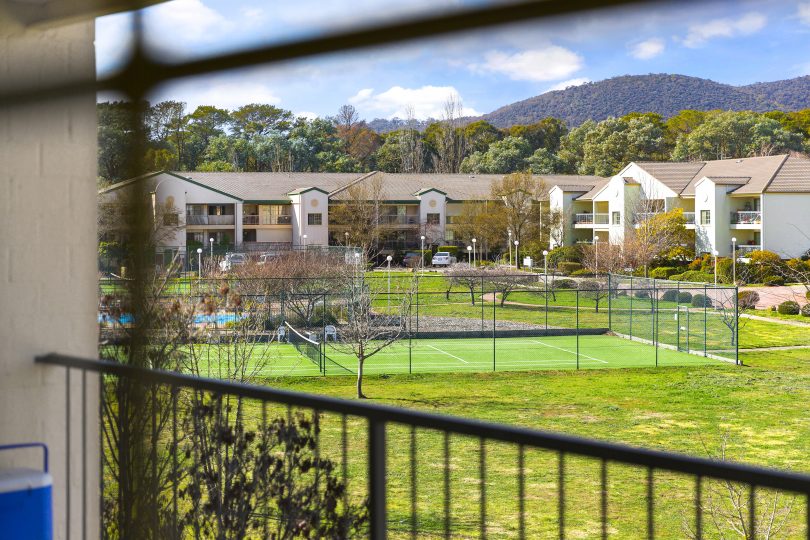 The view overlooking the tennis court