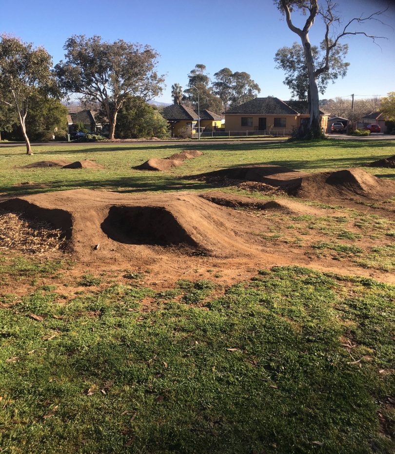 Dirt bike jumps in Ainslie park