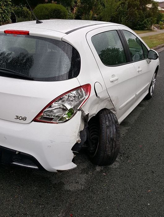 Car side-swiped on Brudenell Drive in Jerrabomberra