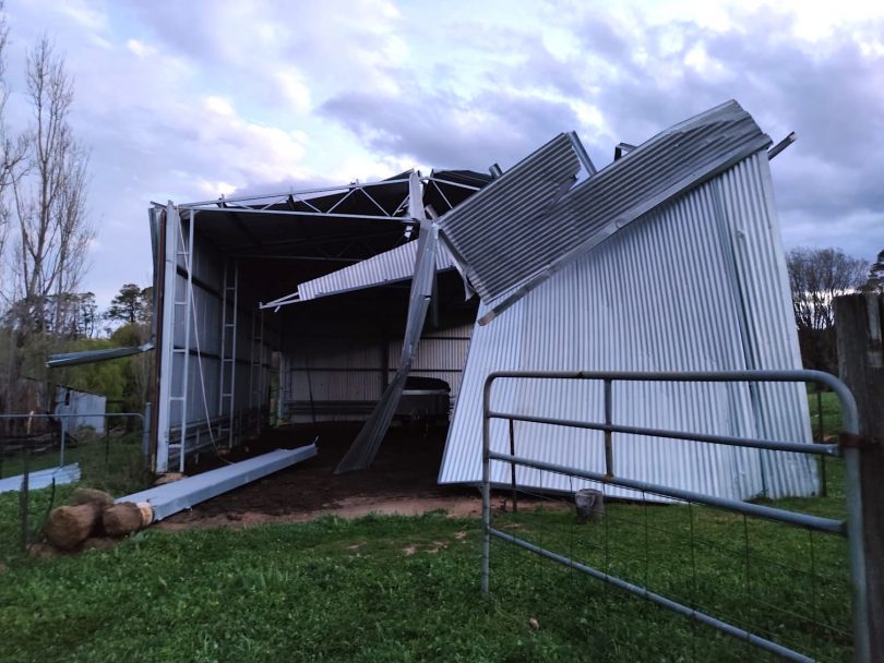 Damage at Tidbinbilla Station