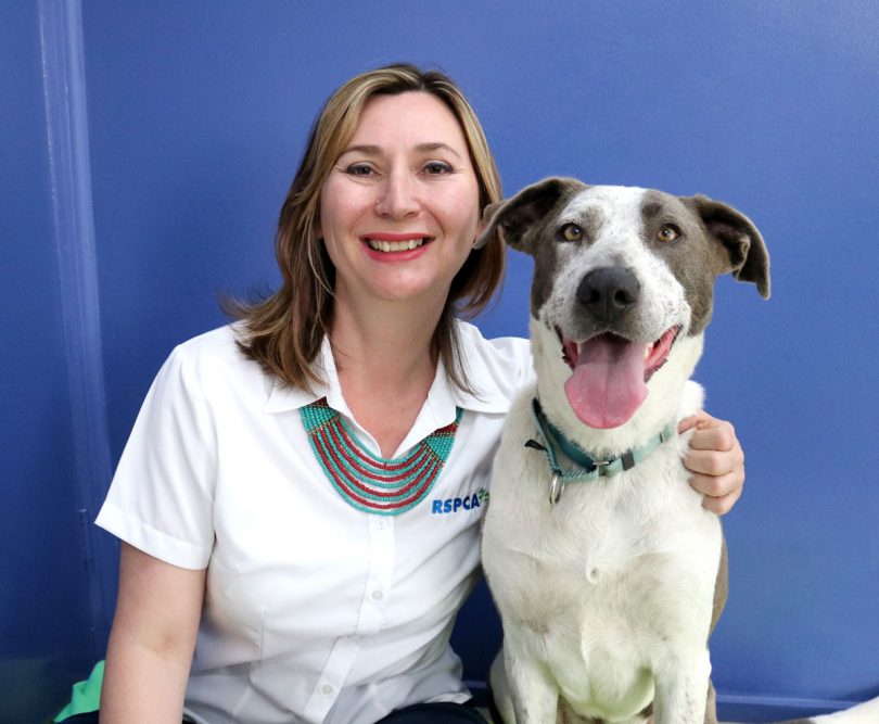 RSPCA ACT CEO Michelle Robertson with dog