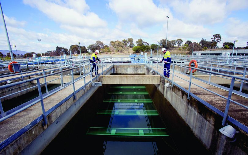 Workers at Icon Water's treatment plant.