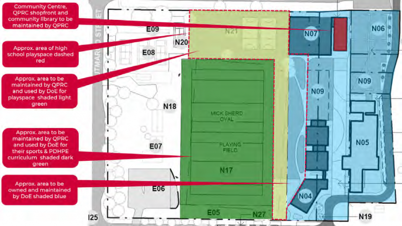 Map showing distribution of responsibilities for Bungendore High School.