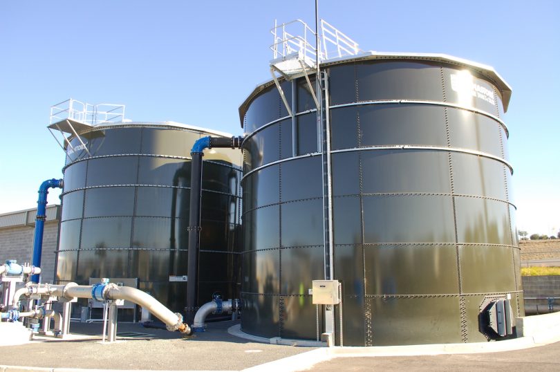 Storage tanks for Googong's recycled water system.