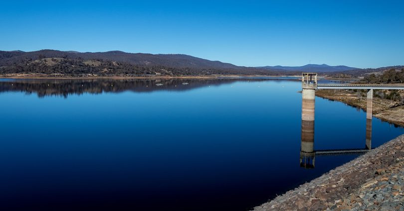 Googong Dam in July when it was just over 47 per cent full.