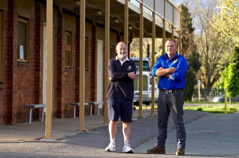 Andrew Gerring and Eddie Zarb standing at Queanbeyan Showground.