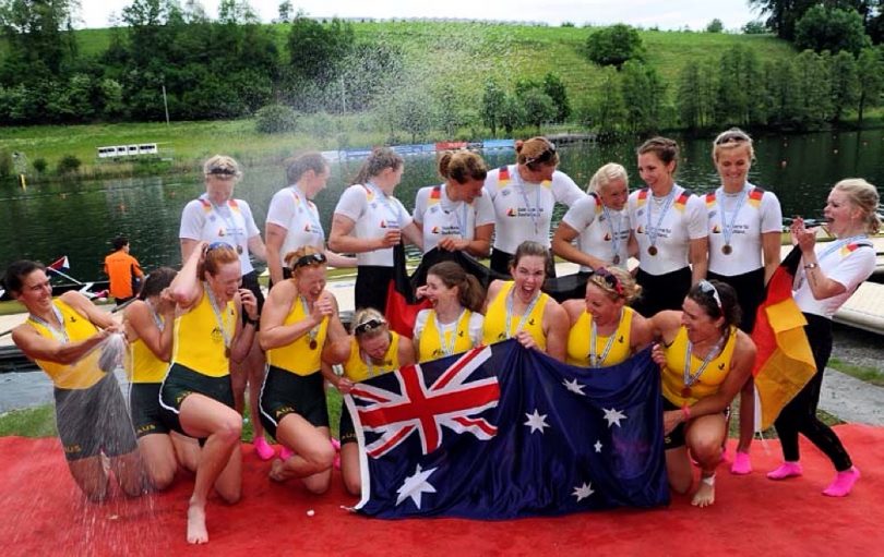 The Australian women's eight, better known as the Motley Crew, 2012. Photo: Supplied.