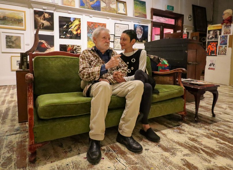 Max Cullen and his wife, Margarita Georgiadis, in The Picture House Gallery.