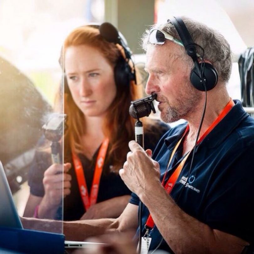 Sarah has become known as a world-class rowing commentator. Photo: Supplied.