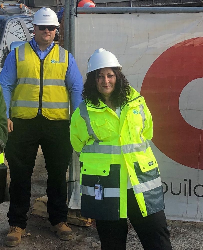 ACT WorkSafe commissioner Jacqueline Agius on site with inspectors