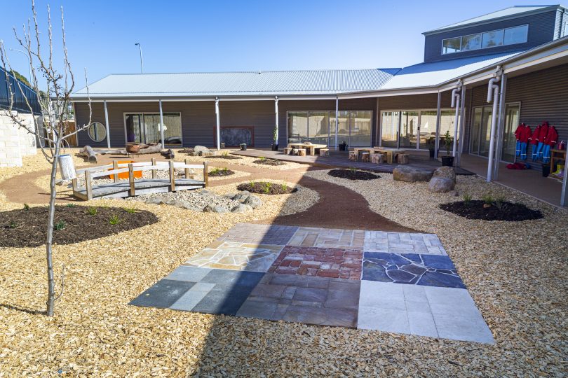 Outdoor space at YWCA Canberra's Fairley Early Childhood Service in Murrumbateman.