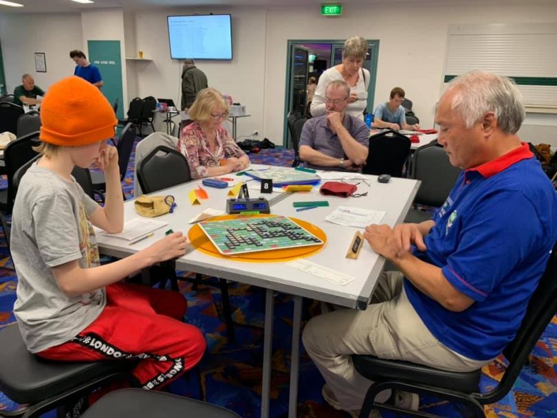 Young and old at a recent ACT Scrabble event.