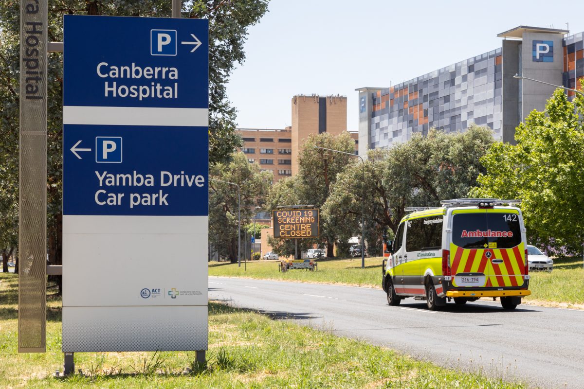 COVID 19 Screening Centre Closed at Garran due to weather. Canberra Hospital Photo: Michelle Kroll Region Media