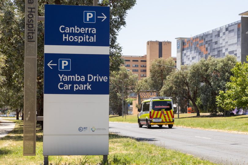 COVID 19 Screening Centre Closed at Garran due to weather. Canberra Hospital Photo: Michelle Kroll Region Media