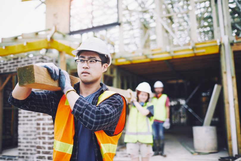 Construction workers onsite.