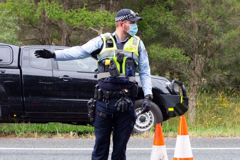 Police officer patrolling ACT/NSW border