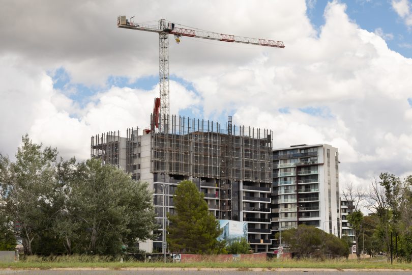 Apartment building under construction in Woden