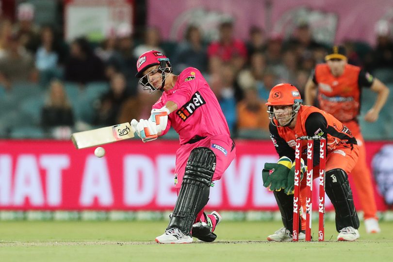 Josh Philippe of the Sixers during the BBL match against the Perth Scorchers at Manuka Oval on January 16.