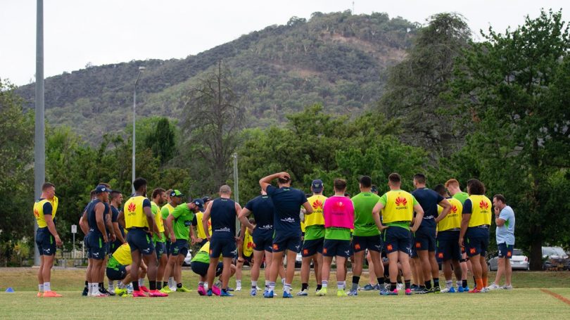 Canberra Raiders players at pre-season training.