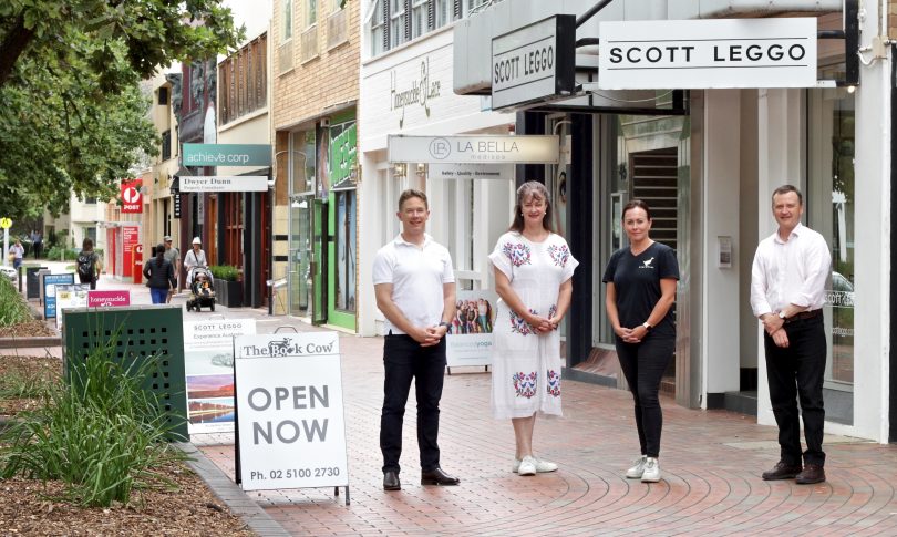 Kingston business owners Scott Leggo, Claire Smith, Kate Wellington and Peter Arnaudo.