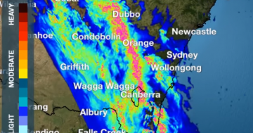 Heavy rainfall coming to Canberra region this evening