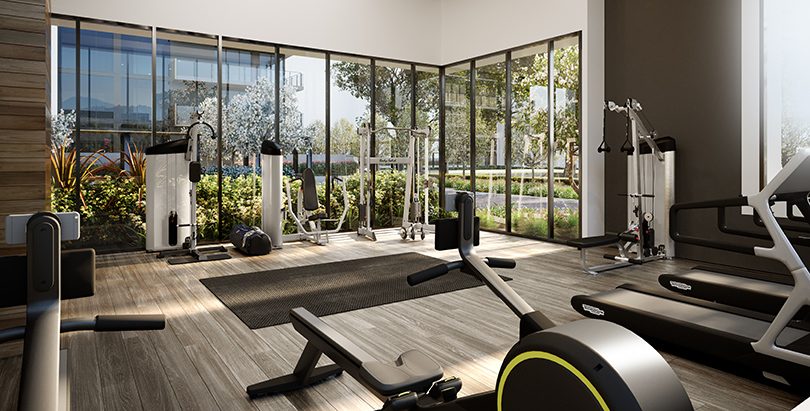 Contemporary gym at The Oaks.