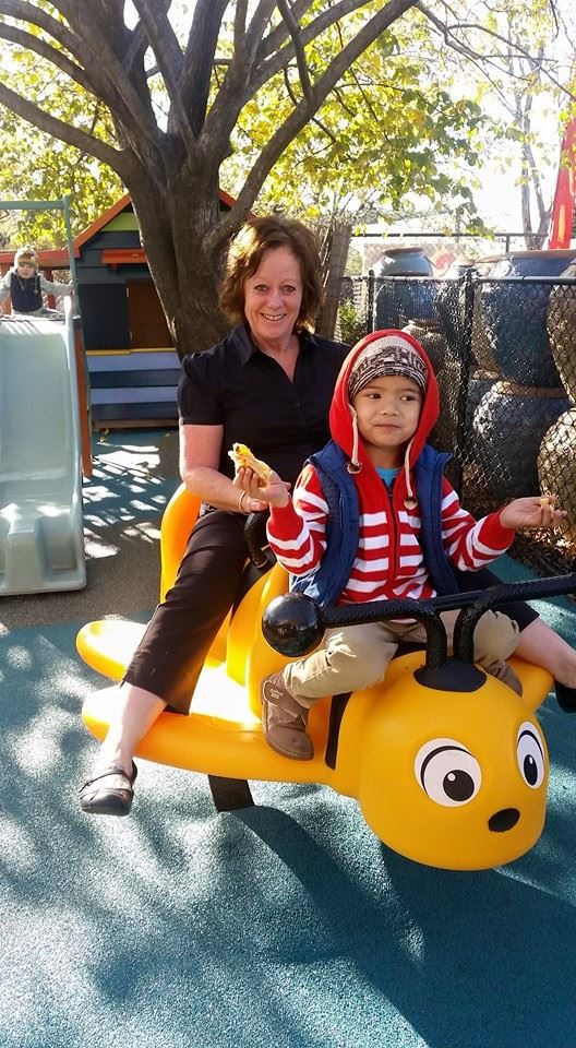 Bouncy bumble bee play equipment at Tulips Cafe