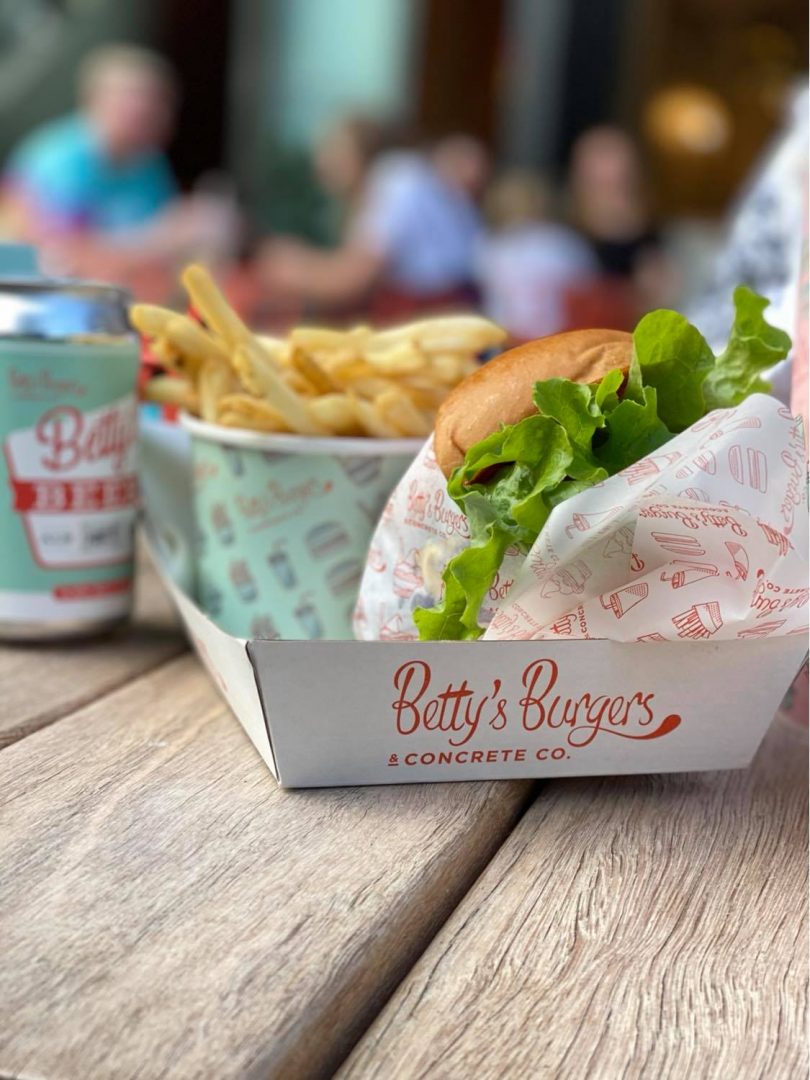 Burger and fries from Betty's Burgers & Concrete Co.