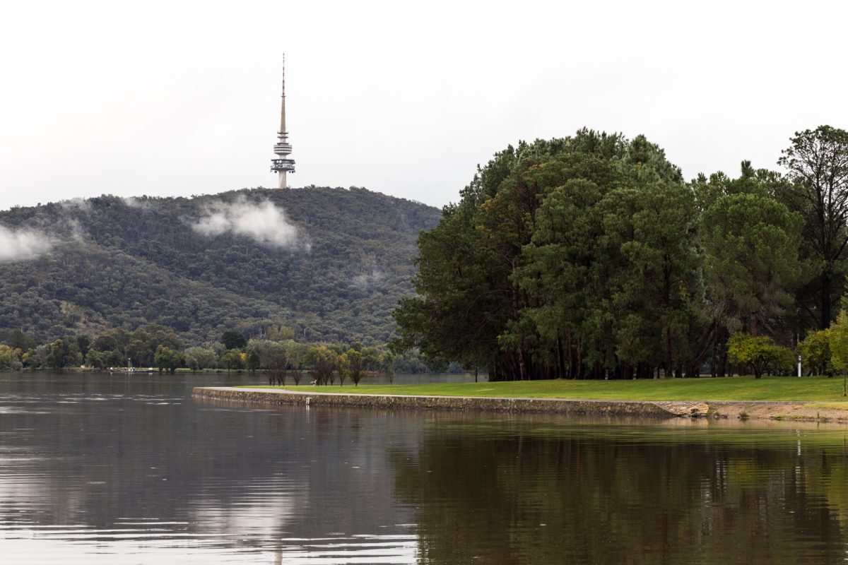 Lake Burley Griffin looking towards Telstra Tower.