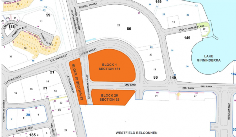 Land release sites in Belconnen