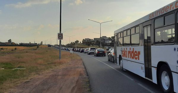 Morning Molonglo traffic hitting gridlock on Cotter Road