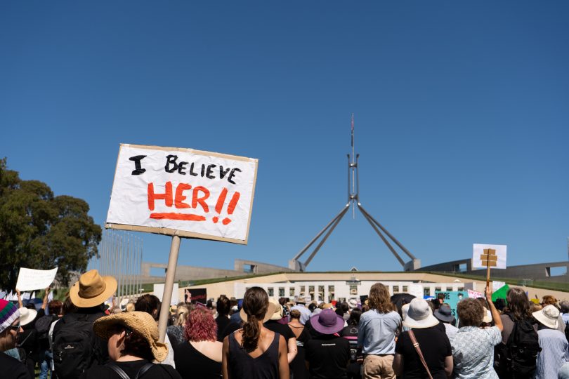 March4Justice rally outside Parliament House.