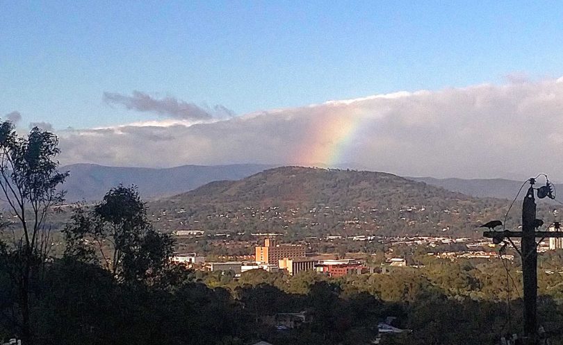 Rainbow above Woden.