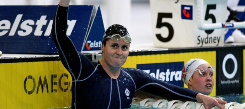 Swimmer Petria Thomas in pool at the 2004 Olympic Games in Athens.