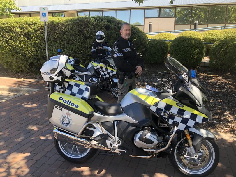 ACT Policing's road policing motorcycle officers.