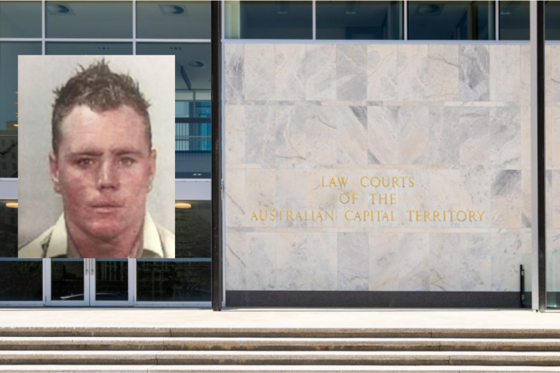 Stuart Michael Taylor (inset) and exterior of ACT Courts